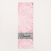 ピンクエレガントマーブルダイヤモンドきらきら光るナマステカスタム ヨガマット (裏面)