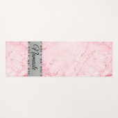ピンクエレガントマーブルダイヤモンドきらきら光るナマステカスタム ヨガマット (正面(横))