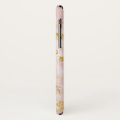 ピンクエレガントマーブルモノグラムフェイク金ゴールドグリッター Case-Mate iPhoneケース (裏面/左)