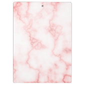 ピンクエレガントマーブルルックグレーネームモノグラム文字 クリップボード (裏面)