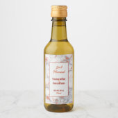 ピンクエレガントマーブル結婚ズ ワインラベル (正面)