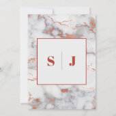 ピンクエレガントマーブル結婚式招待状 招待状 (裏面)