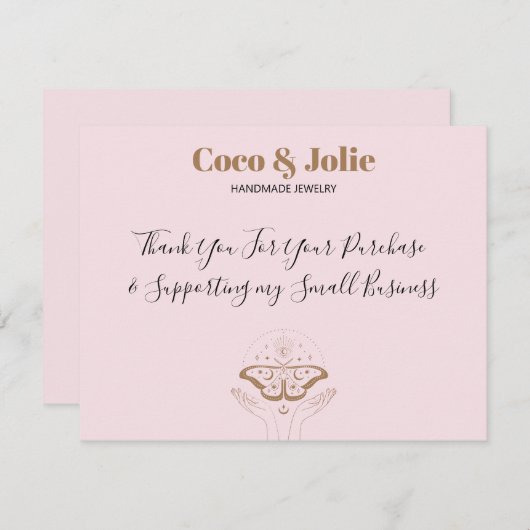 ピンクエレガントミスティックカスタムロゴ (正面/裏面)