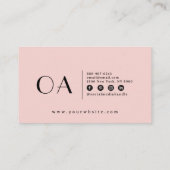 ピンクエレガントミニマリストボホシックモダン 名刺 (裏面)