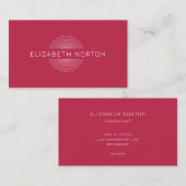 ピンクエレガントミニマリスト個人名刺 名刺 (正面/裏面)