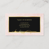 ピンクエレガントミニマルとブラックのメイクアップアーティスト 名刺 (裏面)