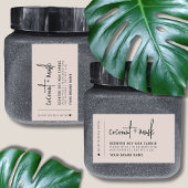 ピンクエレガントミニマルろうそく製品ラベル 長方形シール