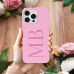 ピンクエレガントミニマルイニシャルモノグラム iPhone 15 PRO MAXケース<br><div class="desc">ピンクエレガントミニマルイニシャルモノグラムiPhoneケース</div>
