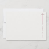 ピンクエレガントミニマルタイポグラフィ写真バプテスマ 招待状 (裏面)