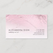 ピンクエレガントミニマルローズ金ゴールドグリッター大理石 名刺 (裏面)