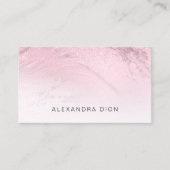 ピンクエレガントミニマルローズ金ゴールドグリッター大理石 名刺 (正面)