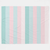ピンクエレガントミントグリーンストライプのモダンテンプレート フリースブランケット (正面(横))