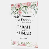 ピンクエレガントムスリム結婚イスラム教会澄ん アクリルサイン (傾斜)