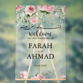 ピンクエレガントムスリム結婚イスラム教会澄ん アクリルサイン (ニュートラル)