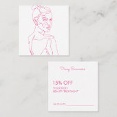 ピンクエレガントメス線スケッチ美しい 割引カード (正面/裏面)