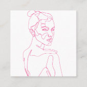 ピンクエレガントメス線スケッチ美しい 割引カード (正面)