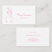 ピンクエレガントメス線スケッチ美しい 名刺 (正面/裏面)