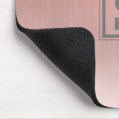 ピンクエレガントメタリックモノグラム釉薬 マウスパッド (コーナー)