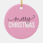 ピンクエレガントメモダンリー・クリスマス セラミックオーナメント (正面)