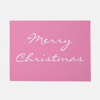 ピンクエレガントメリークリスマスドアマット ドアマット