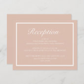 ピンクエレガントモダンと白のウェディングレセプション エンクロージャーカード (正面/裏面)