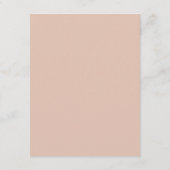 ピンクエレガントモダンと白のウェディングレセプション エンクロージャーカード (裏面)