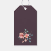 ピンクエレガントモダンと金ゴールドのフローラ結婚の ギフトタグ (裏面)