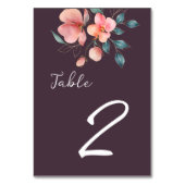 ピンクエレガントモダンと金ゴールドのフローラ結婚の テーブルナンバー (正面)