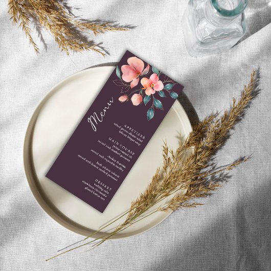 ピンクエレガントモダンと金ゴールドのフローラ結婚の メニュー