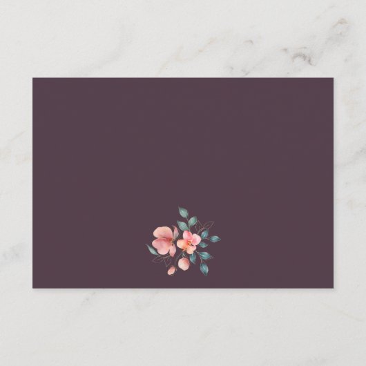 ピンクエレガントモダンと金ゴールドのフローラ詳細 エンクロージャーカード (裏面)