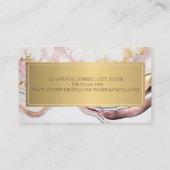 ピンクエレガントモダンの大理石金ゴールド 名刺 (裏面)