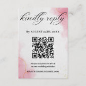 ピンクエレガントモダンの水の色の結婚式RSVPカード エンクロージャーカード (正面)