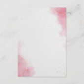 ピンクエレガントモダンの水の色の結婚式RSVPカード エンクロージャーカード (裏面)