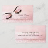 ピンクエレガントモダンの《写真》ぼけ味のラフェイクッシュ 名刺 (正面/裏面)