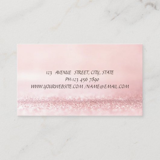 ピンクエレガントモダンの《写真》ぼけ味のラフェイクッシュ 名刺 (裏面)