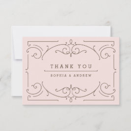 ピンクエレガントモダンクラシック サンキューカード