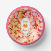 ピンクエレガントモダンスタイリッシュフローラ誕生会 ペーパーボウル (正面)