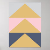 ピンクエレガントモダンネイビー金ゴールドシェイプのウォールアート ポスター (正面)