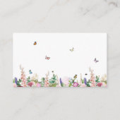 ピンクエレガントモダンパープルの花と蝶 エンクロージャーカード (裏面)