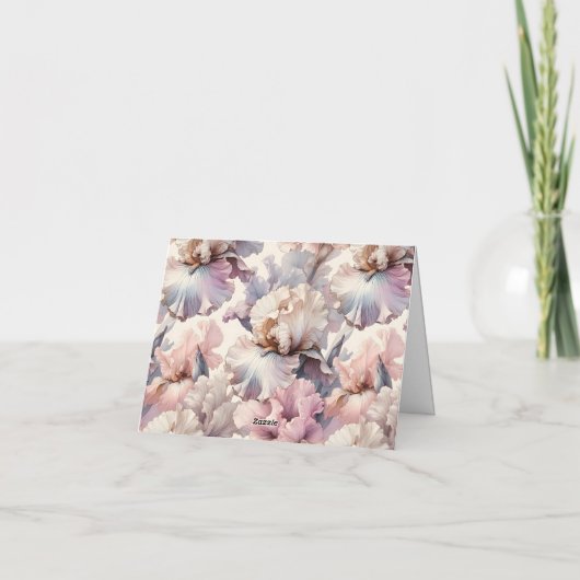 ピンクエレガントモダンフローラユダヤ星バルミツワー サンキューカード (裏面)