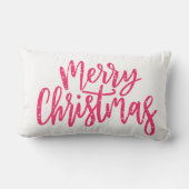 ピンクエレガントモダンメリークリスマス書道 ランバークッション (裏面)