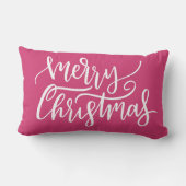 ピンクエレガントモダンメリークリスマス書道 ランバークッション (裏面)