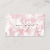 ピンクエレガントモダンローズ金ゴールドグリッター大理石 名刺 (正面)