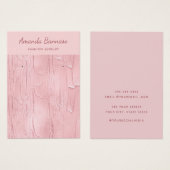 ピンクエレガントモダン色のジュエリーイヤリング表示カード (正面&裏面)