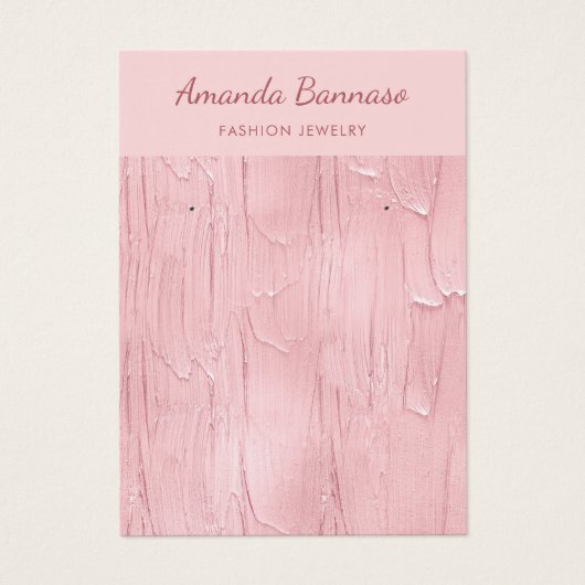 ピンクエレガントモダン色のジュエリーイヤリング表示カード (正面)