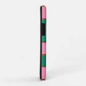 ピンクエレガントモノグラムのとグリーン Case-Mate iPhoneケース (裏面/右)