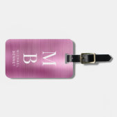 ピンクエレガントモノグラムの色 ラゲッジタグ (正面横)