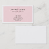 ピンクエレガントモノグラムモダンプレーントレンディー 名刺 (正面/裏面)