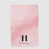 ピンクエレガントモノグラム ゴルフタオル (正面)