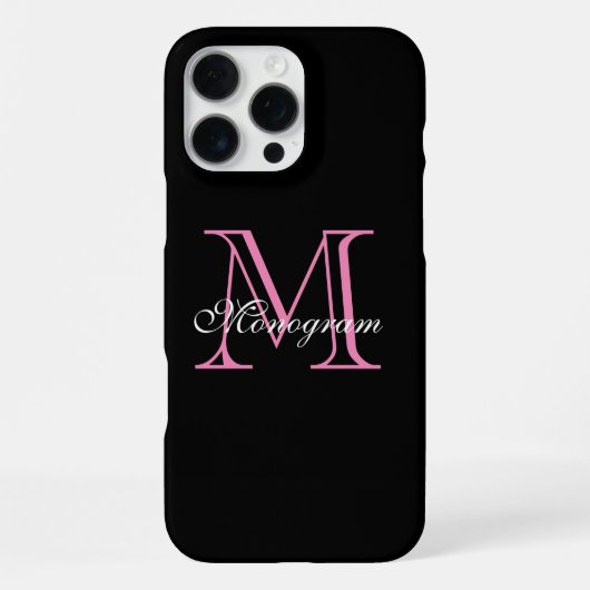 ピンクエレガントモノグラム iPhoneケース (裏面)